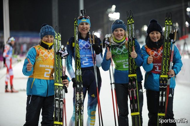 Украинские биатлонистки - Олимпийские чемпионки Сочи-2014 в эстафете